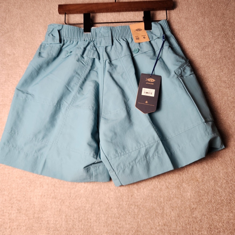 AFTCO Original Fishing Shorts Mens Blue M01 Supplex Nylon Cargo Water Shorts New - Picture 4 of 6